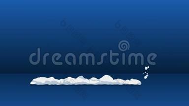 烟雾动画从快速运动。 游戏动画元素。 卡通蒸汽云。 循环蓝色动画。